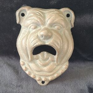 Pottery Barn Cast Iron Bulldog Wall Mount Bottle Opener